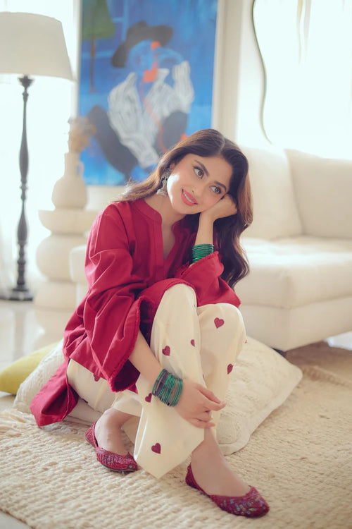 2PC Embroidered Suit