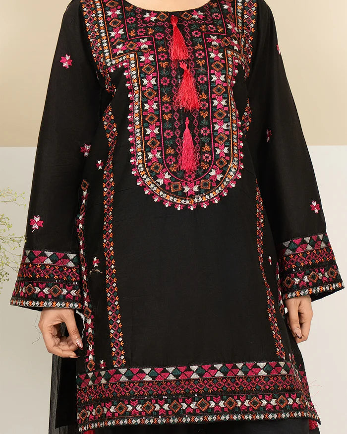 Midnight Bloom Embroidered 3 Piece Suit