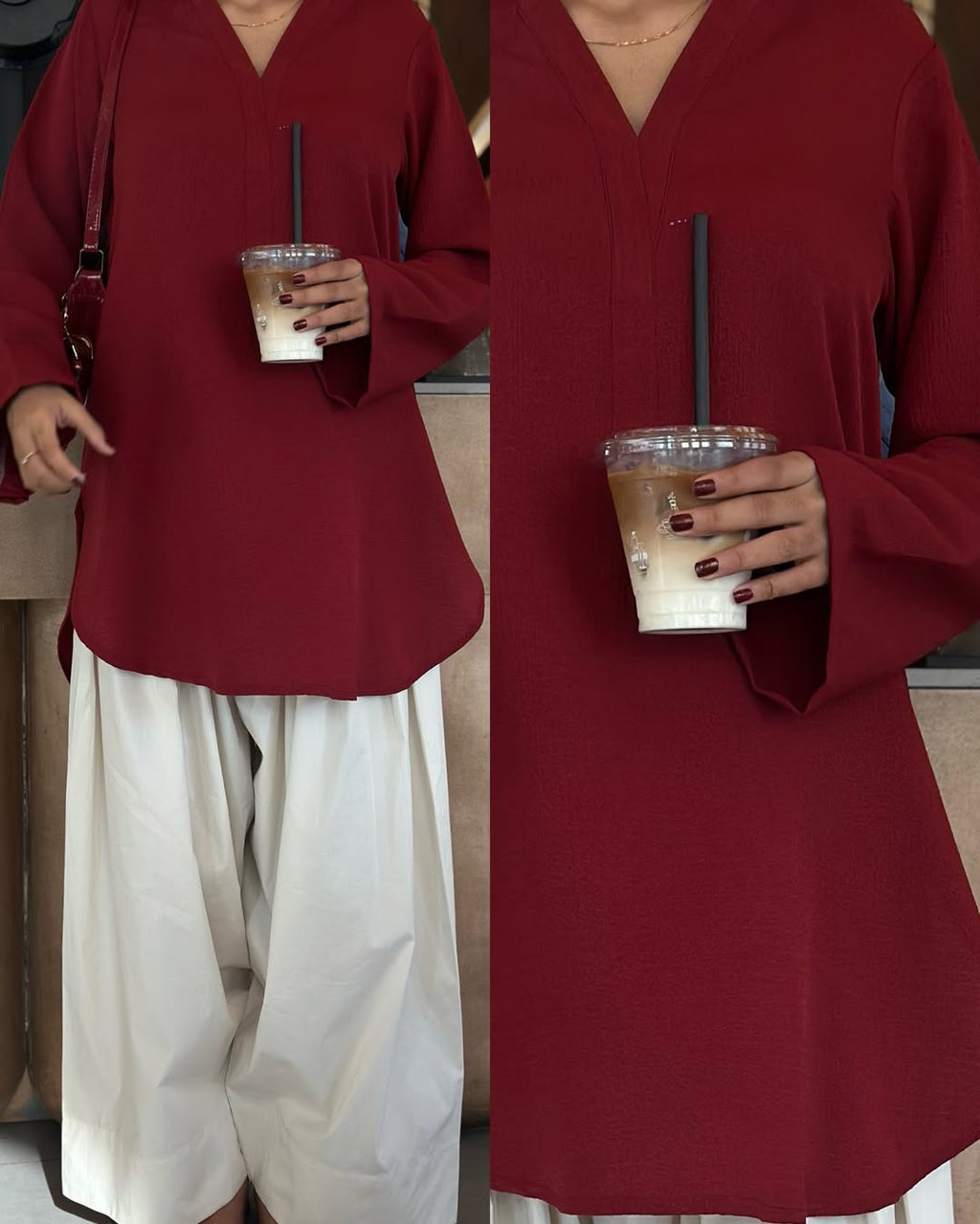 Elegant Maroon Summer Co-Ord Set