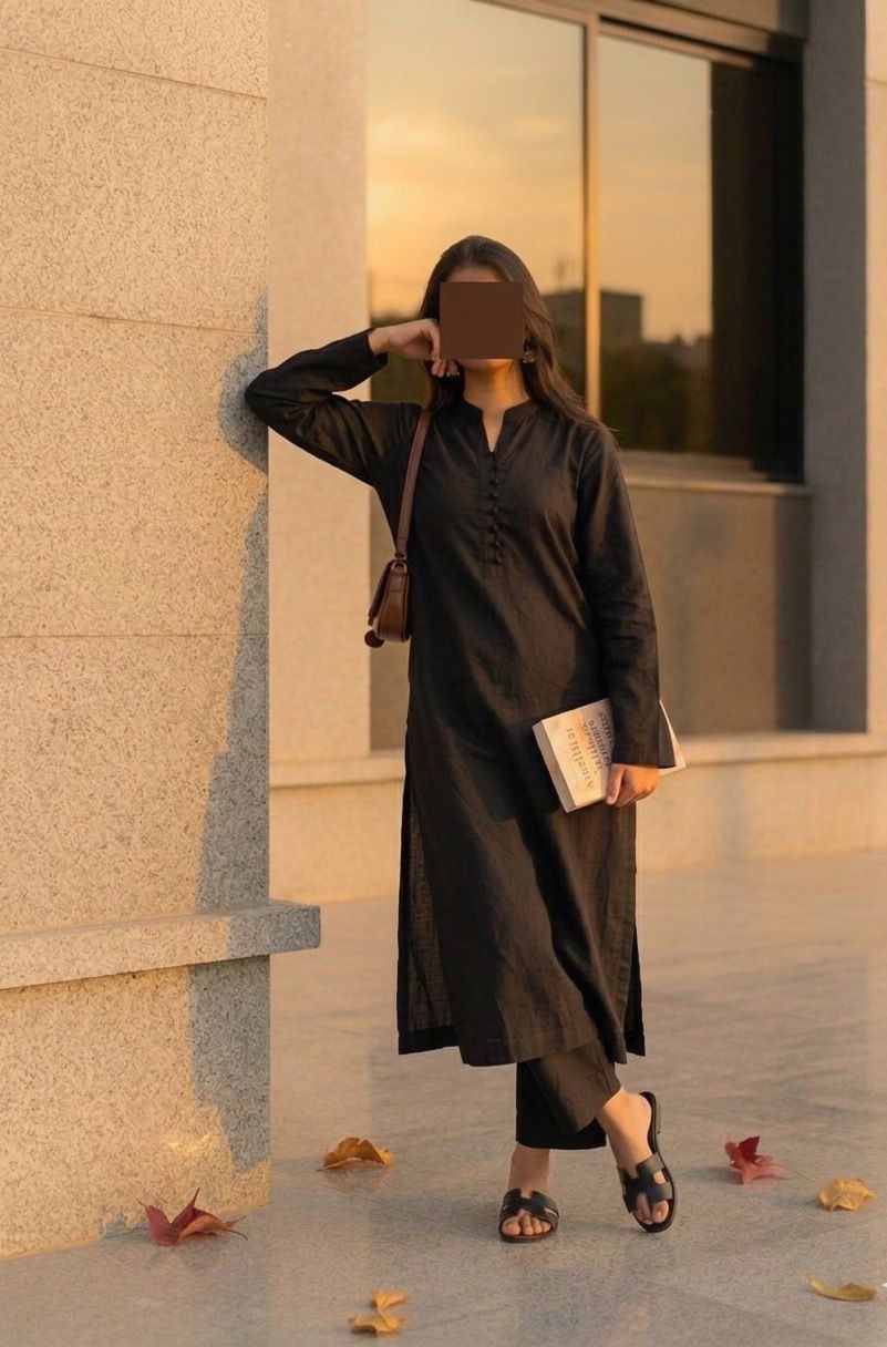 COTTON LAWN-Black Classic Coord Set