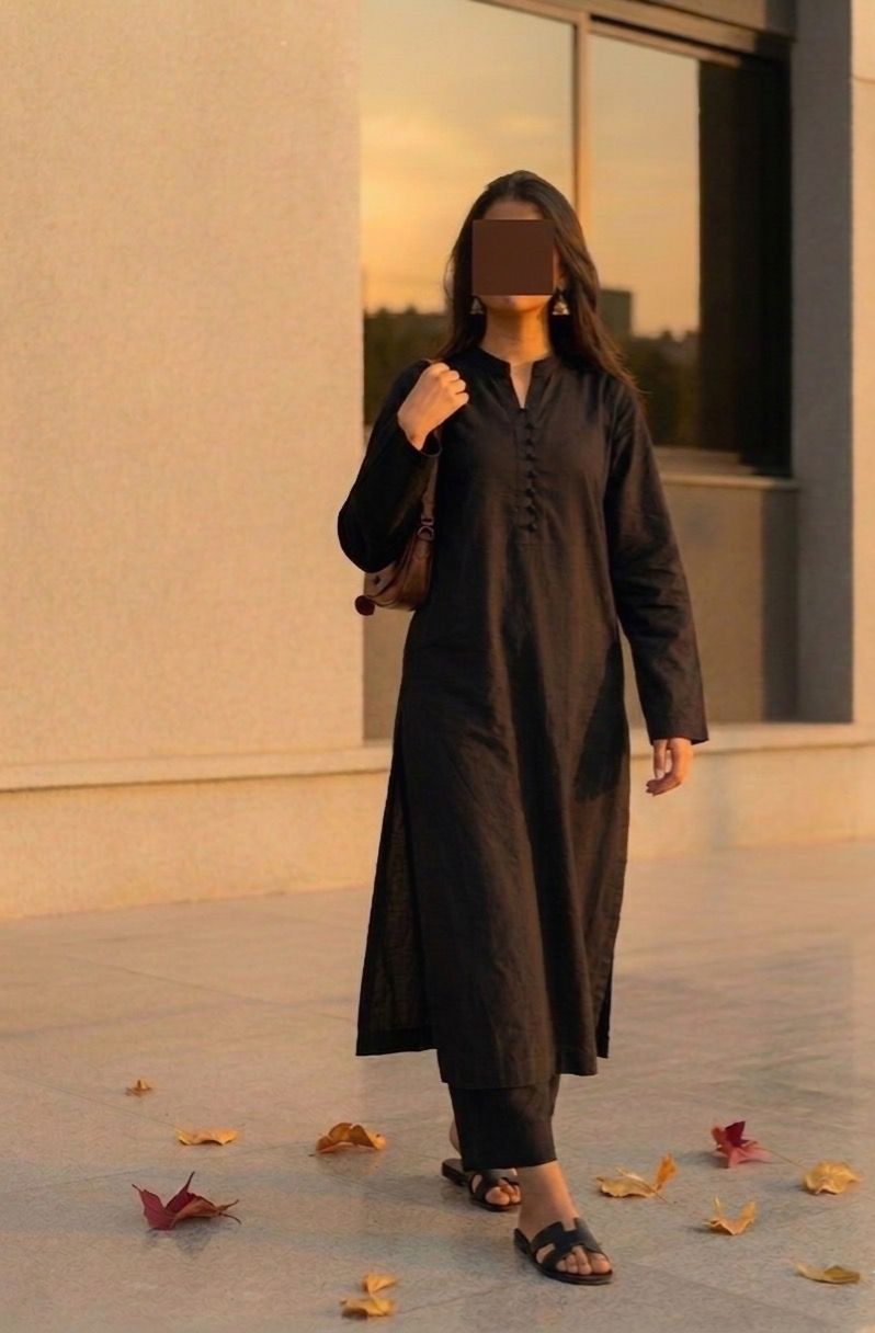 COTTON LAWN-Black Classic Coord Set