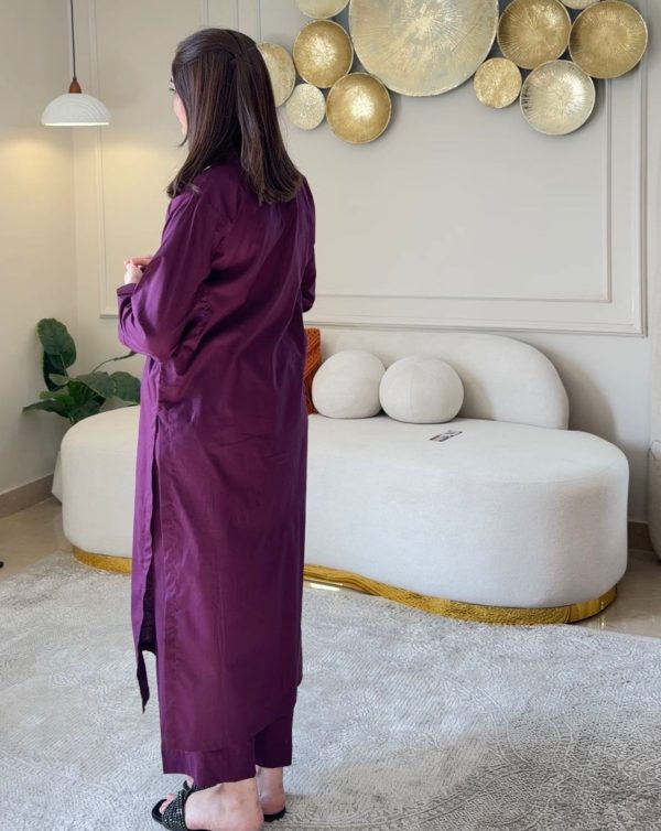 Cotton Lawn Purple Classic Coord Set