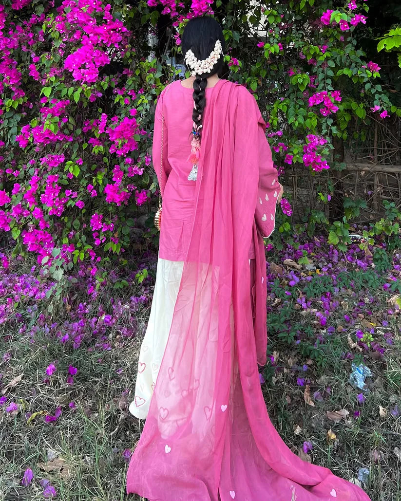 Blush Heart Elegance 3PC Lawn Suit