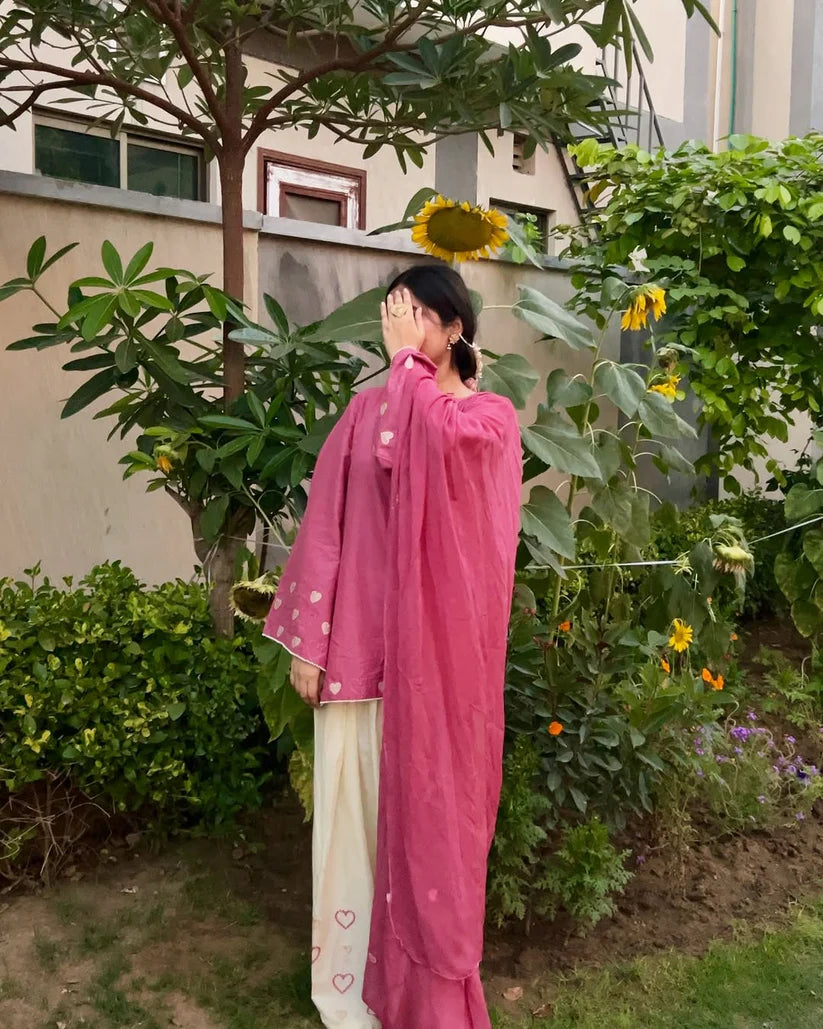 Blush Heart Elegance 3PC Lawn Suit