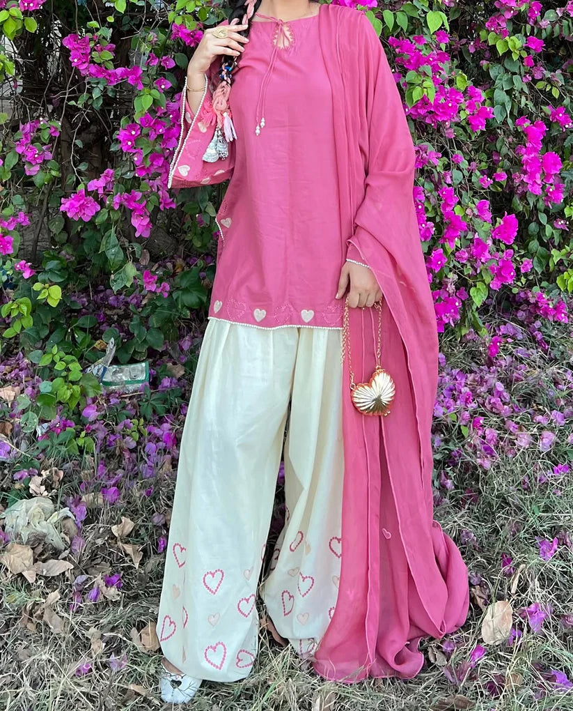 Blush Heart Elegance 3PC Lawn Suit