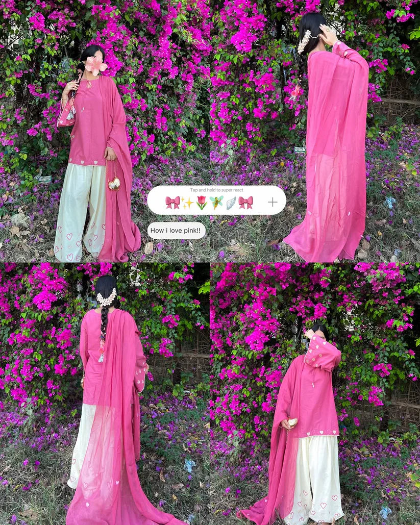 Blush Heart Elegance 3PC Lawn Suit